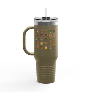 Insulated Travel Mug, 40oz / Tiny Tiki Dudes - Perfect for Outdoor Adventures