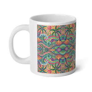 Jumbo Mug, 20oz, Kaleido Bay | Tropical Coffee Cup