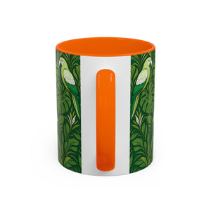 Accent Coffee Mug (11, 15oz), 8 Colors - Parrot Family, Lime
