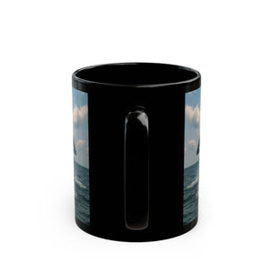 Black Coffee Mug - UFO & Dolphin
