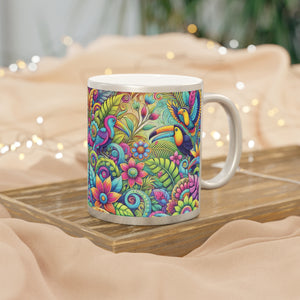 Tropical Metallic Mug, Gold or Silver: Rainforest Music