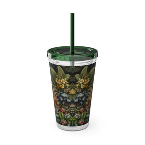 Tropical Tumbler with Straw | 16 oz: Rainforest Rabbit Outing