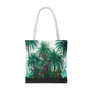 Tiny Palm Island/Black Tote Bag - 3 Sizes