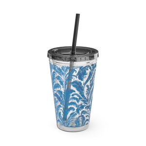 Tropical Tumbler with Straw | 16 oz: Rocco Blues