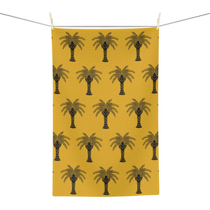 Tropical Microfiber Coffee/Tea Towel – Art Deco Palms, Yellow