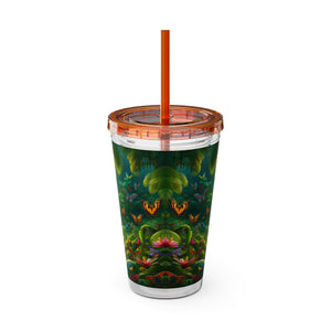 Tropical Tumbler with Straw | 16 oz: Butterflies in a Dell