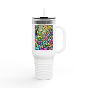 Insulated Travel Mug, 40oz / Rainforest Music - Perfect for Outdoor Adventures