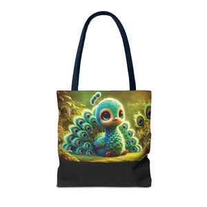 Baby Peacock/Black Trio Tote Bag - 3 Sizes