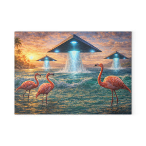 Glass Coffee Station Tray, 2 Sizes – UFOs & Flamingos