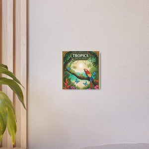 Tropics Metal Art Sign — Tropical Parrot Wall Decor