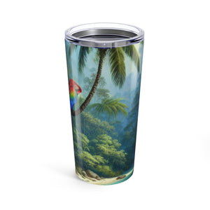 20oz Tropical Glossy Tumbler / Sleeping Parrot Beauty