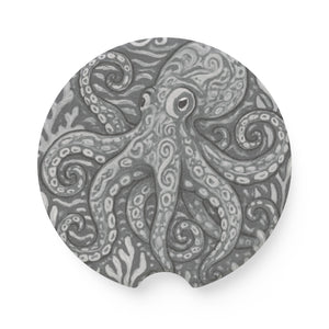 Soapstone Car Coaster - Noir Kraken Joe