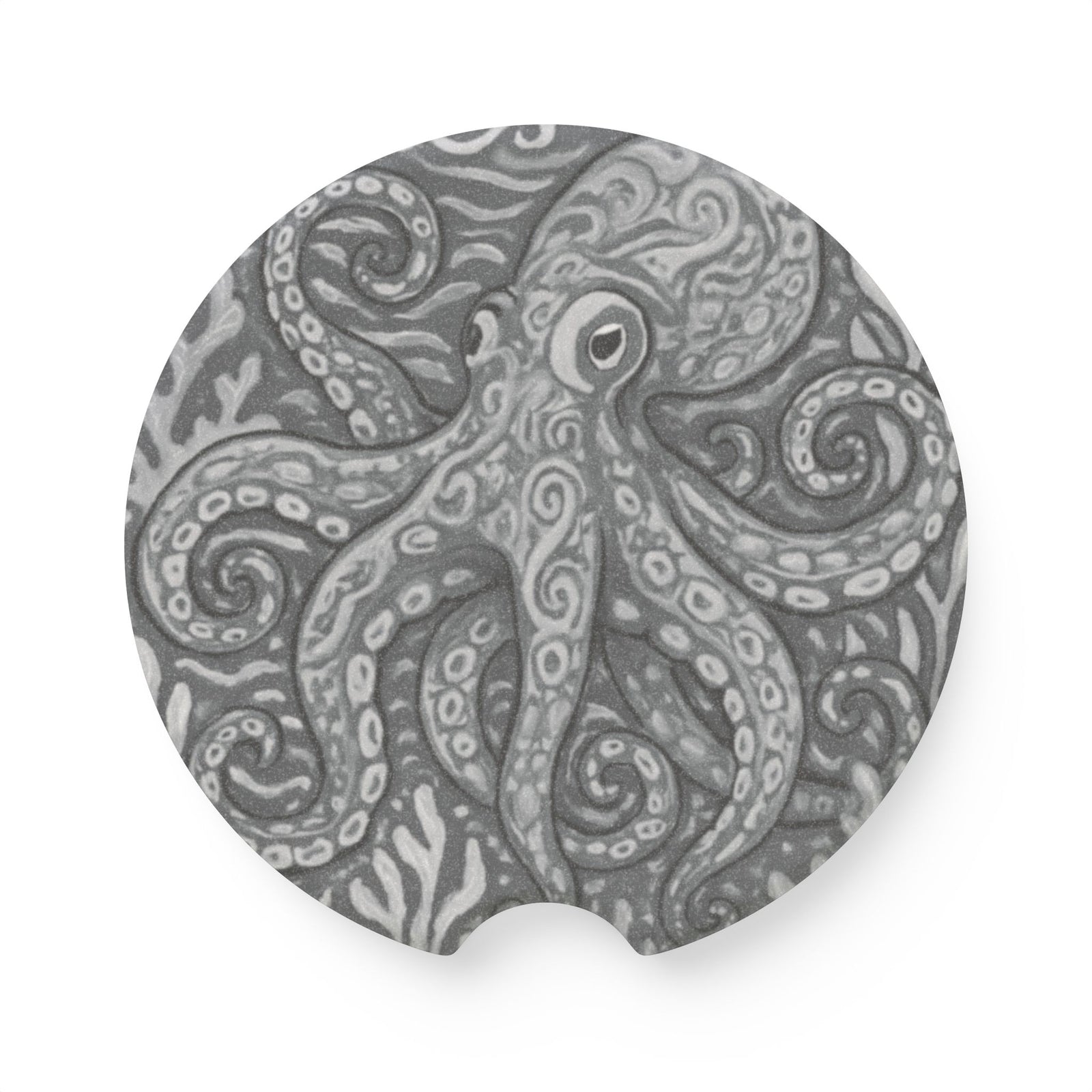 Soapstone Car Coaster - Noir Kraken Joe