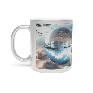 Ocean-Inspired Metallic Mug - Beach Illusion Ball