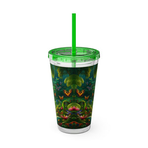 Tropical Tumbler with Straw | 16 oz: Butterflies in a Dell