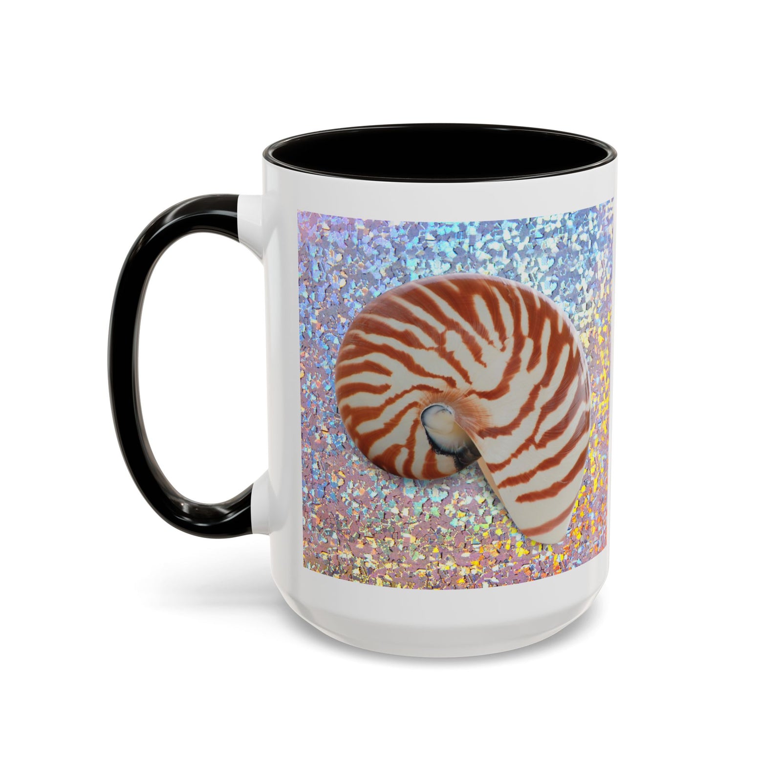 Colorful Mugs (11oz, 15oz), Disco Tiger Stripe Nautilus