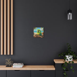 Tropical Beach Canvas - Lulu the Parrot Coffee Wall Art