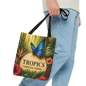 Rainforest Butterfly Coffee Brand Tote Bag - 3 Sizes