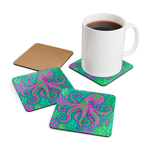 Coaster Set/4 - Purple Kraken Joe