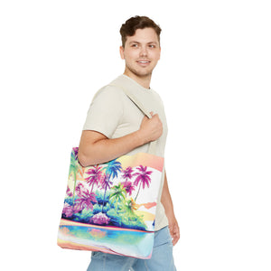 Watercolor Beach Tote Bag - 3 Sizes