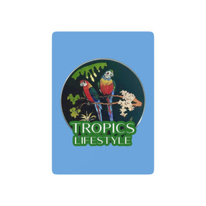 Poker-Sized Playing Cards - Two Brazilian Parrots, light blue