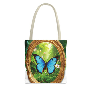 Framed Morpho Butterfly Tote Bag - 3 Sizes