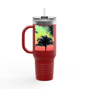 Insulated Travel Mug, 40oz / Palm Glow Sangria - Perfect for Outdoor Adventures