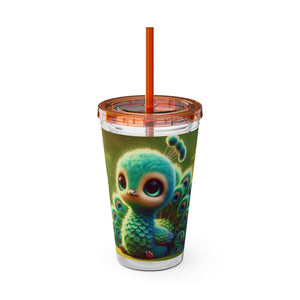 Tropical Tumbler with Straw | 16 oz: Baby Peacock