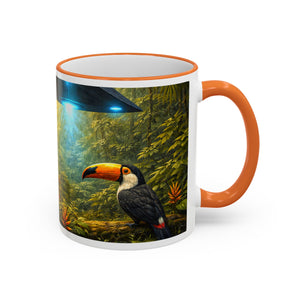 Accent Rim & Handle Mug — UFO & Tiger