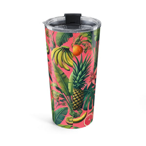 20 oz Tumbler — Tropical Fruit Insulated Travel Cup, Coral
