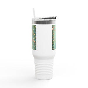 nsulated Travel Mug - 40oz - Perfect for Outdoor Adventures / Flamingos and Parrots