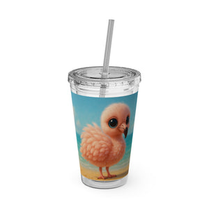 Tropical Tumbler with Straw | 16 oz: Baby Flamingo