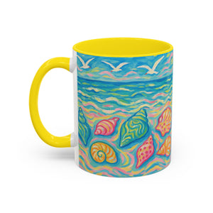 Accent Coffee Mug (11, 15oz), 8 Colors - Glow Seashells