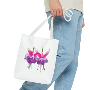 Tropical Real Two Fuchsias/White Tote Bag - 3 Sizes