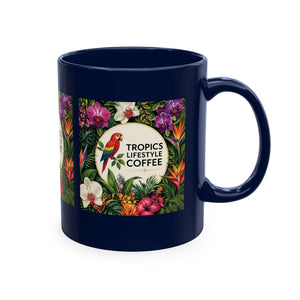 Tropical Coffee Mug, 11 oz — Ceramic Tropics Lifestyle Coffee Colorful Logo