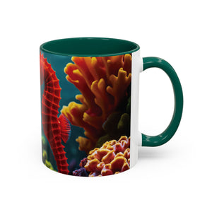 Black Coffee Mug ~ Seahorses in Love