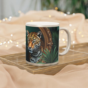 Tropical Metallic Mug, Gold or Silver - Framed Jaguars