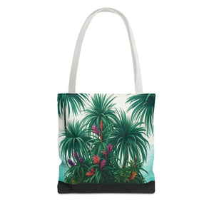 Tiny Palm Island/Black Tote Bag - 3 Sizes