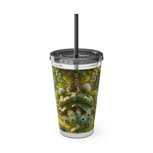 Tropical Tumbler with Straw | 16 oz: Baby White Peacock