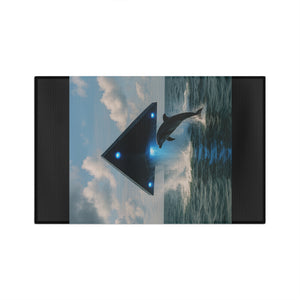 Microfiber Coffee/Tea Towel – UFO & Dolphin, Black