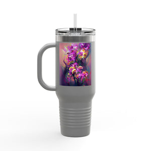Fantasy Orchids Insulated Travel Mug - 40oz - Perfect for Outdoor Adventures