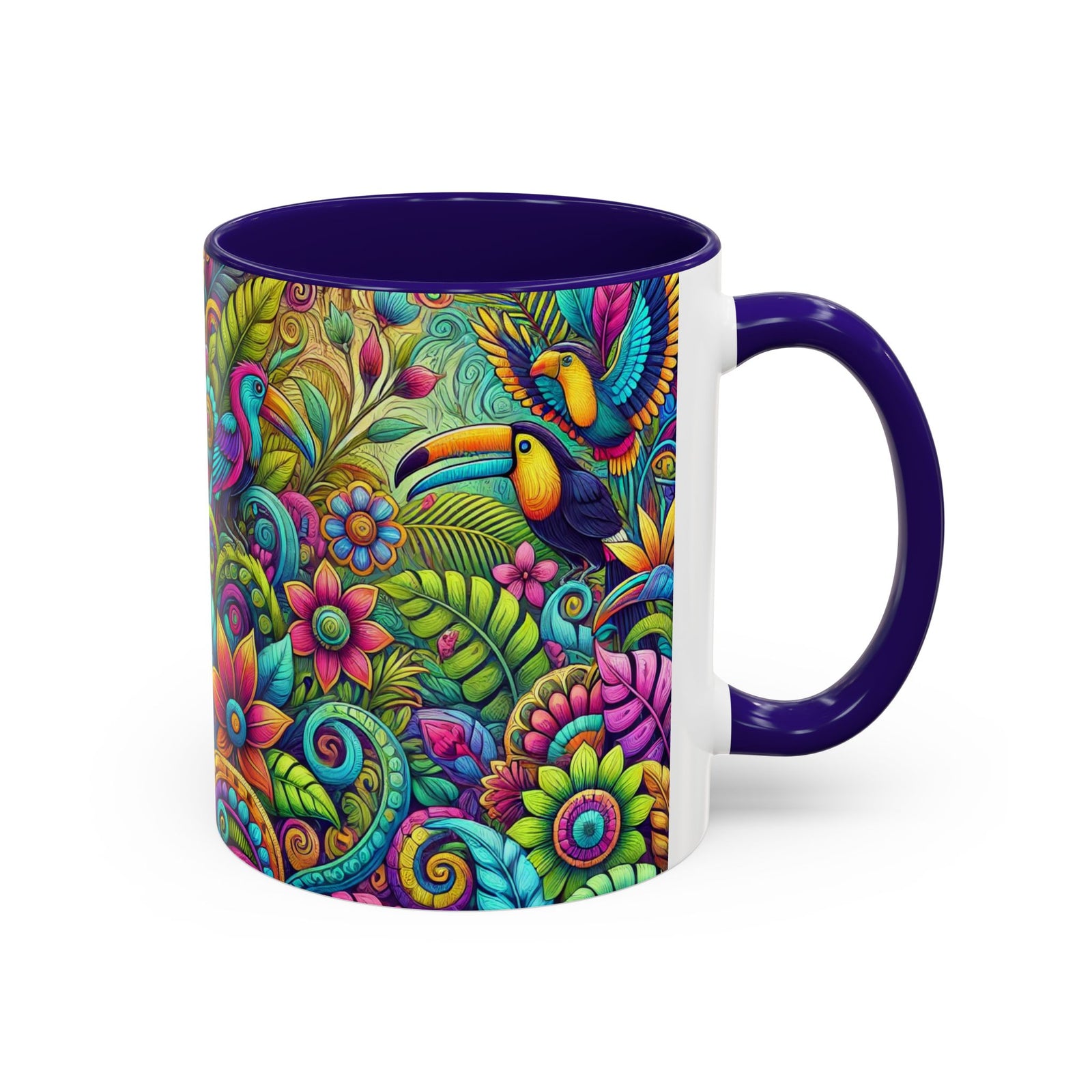 Accent Color Coffee Mug, Many Colors - 11oz & 15oz / Rainforest Music
