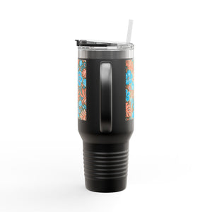 Insulated Travel Mug, 40oz / Beach Dreams, Coral Blues