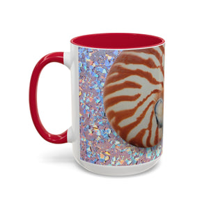 Colorful Mugs (11oz, 15oz), Disco Tiger Stripe Nautilus Macro