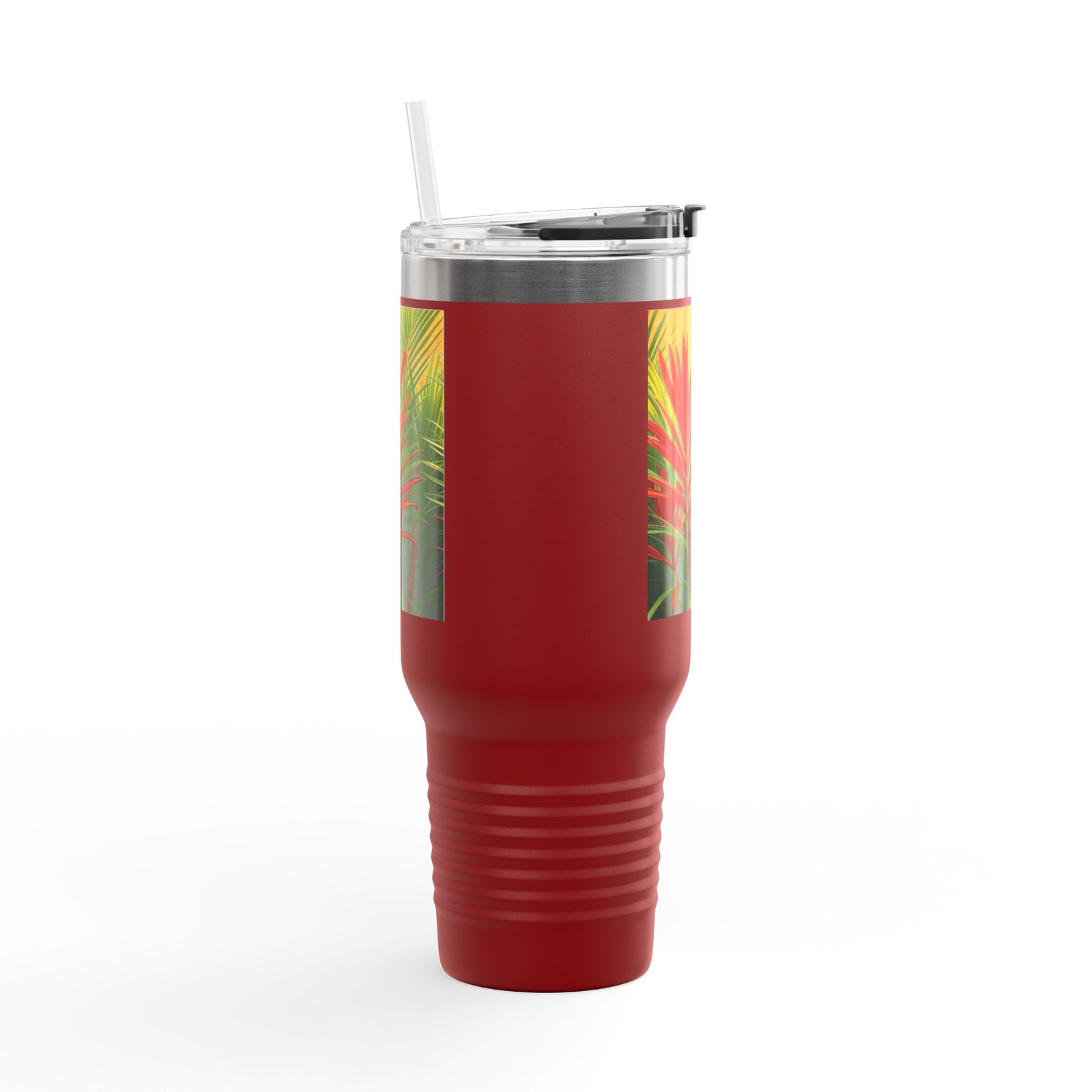 Red Flame Palms Insulated Travel Mug - 40oz - Perfect for Outdoor Adventures
