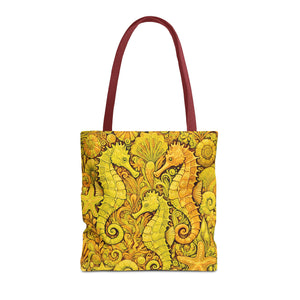 Seahorse Trio Tote Bag, Yellow - 3 Sizes