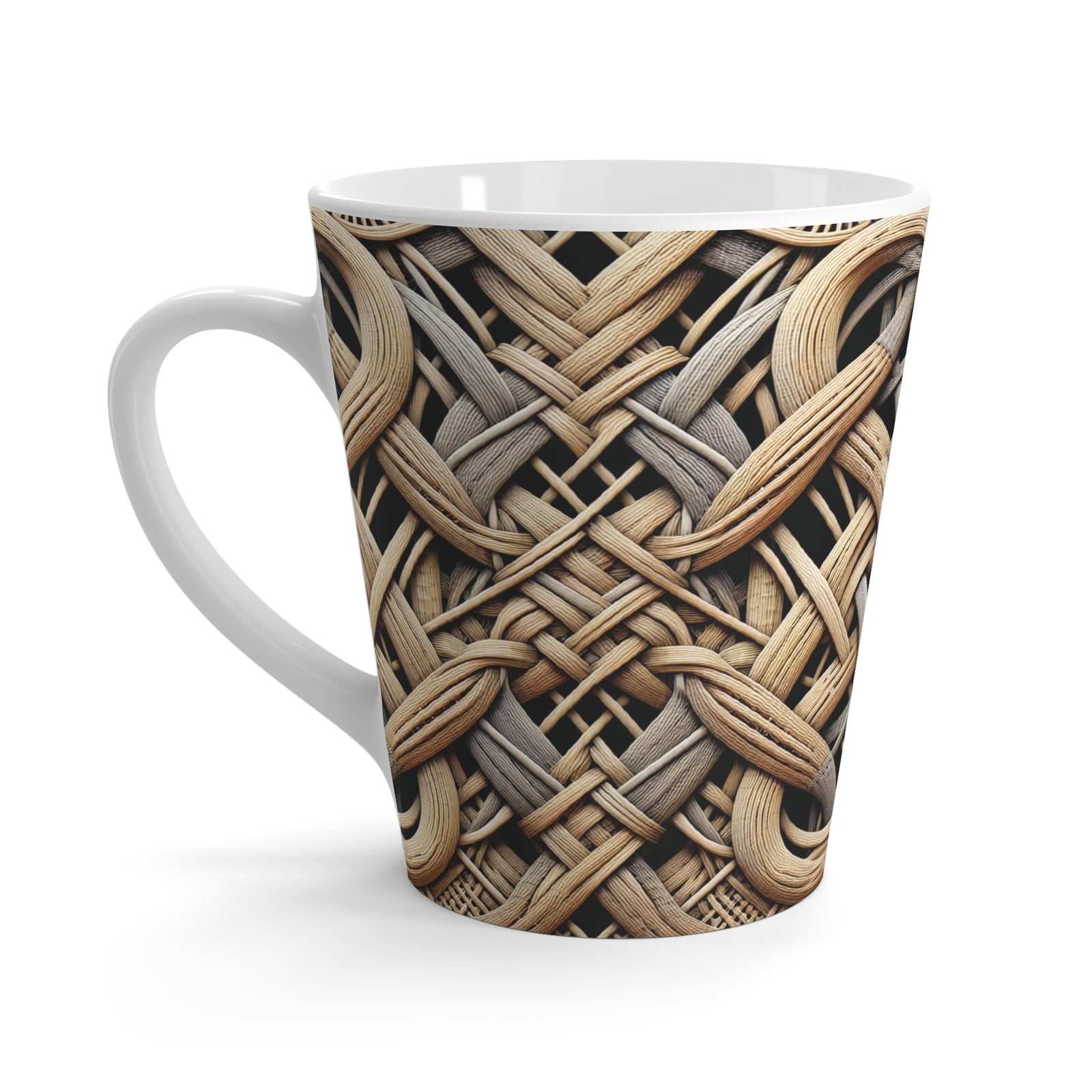 Latte White Mug - Beach Wicker