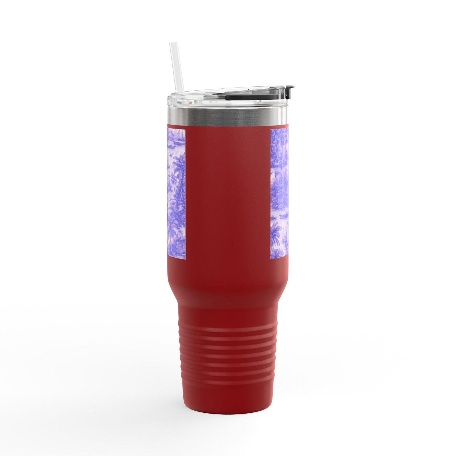 Insulated Travel Mug, 40oz / Tropical Toile, Amethyst - Perfect for Outdoor Adventures