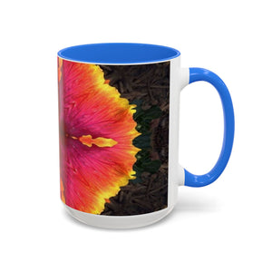 Colorful Mugs (11oz, 15oz), Hibiscus Kaleidoscope #1