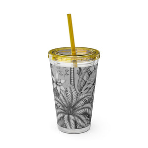 Tropical Tumbler with Straw | 16 oz: Tropical Fruit, Noir